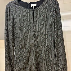 Geometric Patterned Long Sleeve Romper - XS